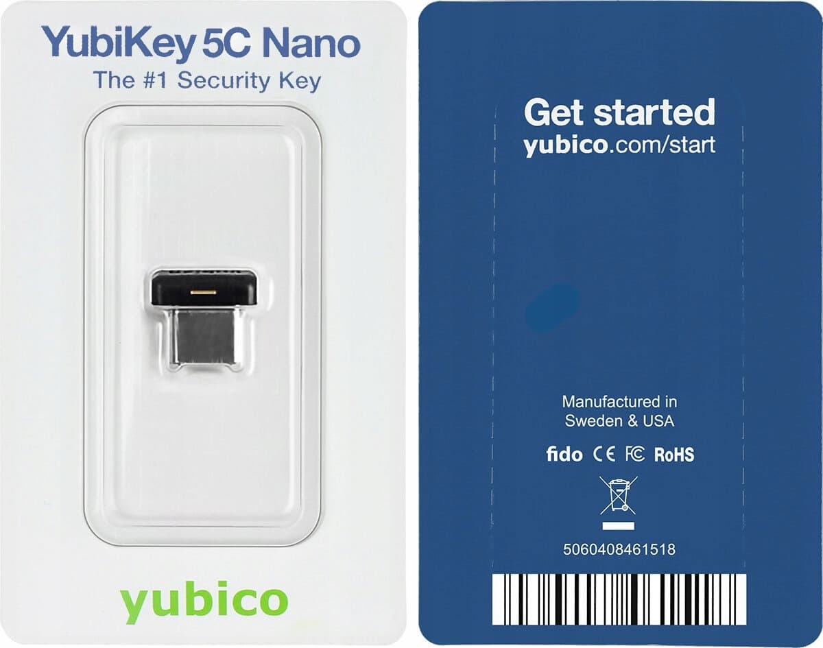 Yubico YubiKey 5C Nano U2F FIDO