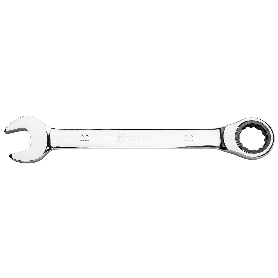 Klucz płasko-oczkowy z grzechotką 22 mm stal chromowo-wanadowa