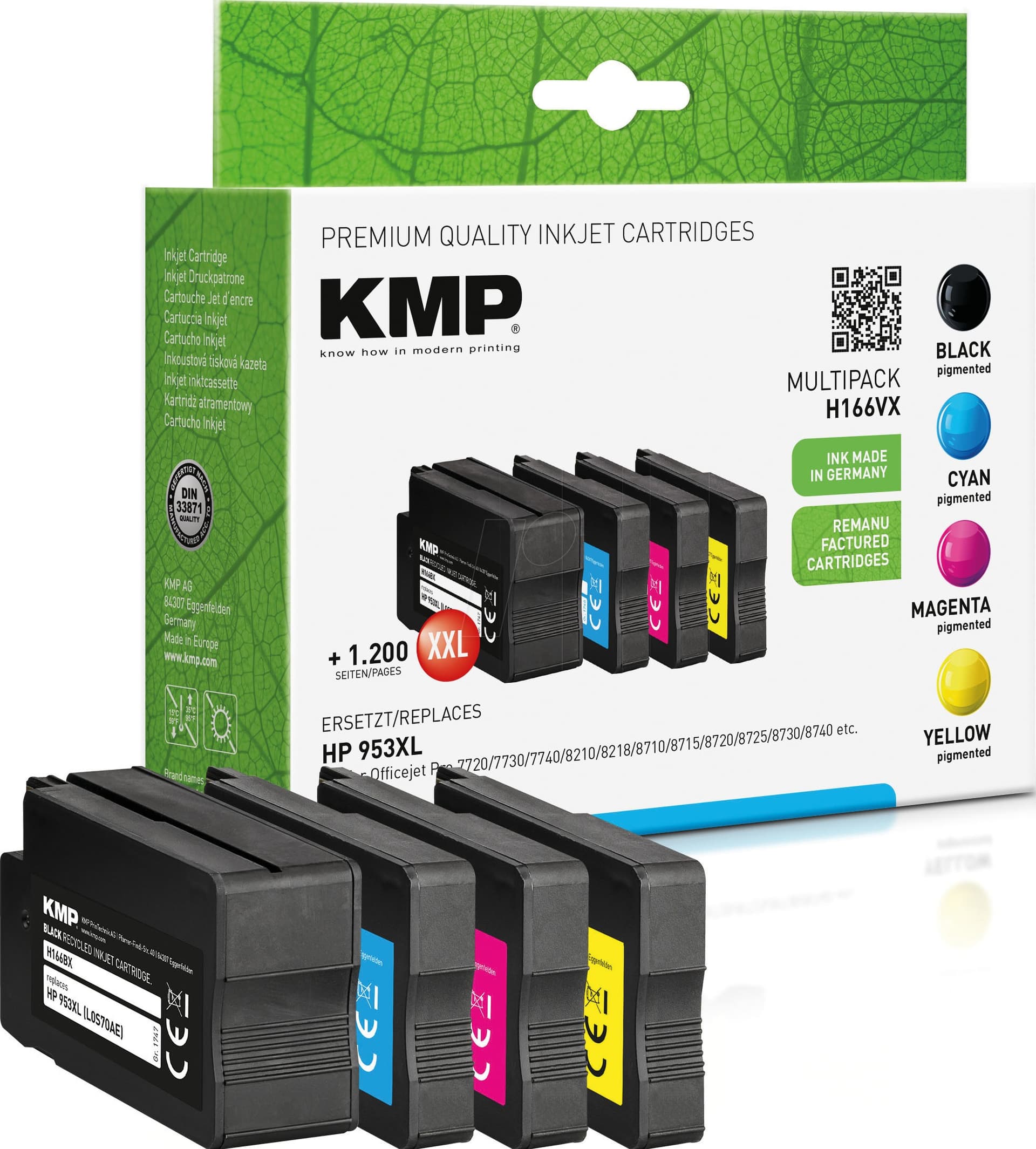 KMP Patrone HP 953XL Multipack 2000-2300 stron Czarny Fotograficzny