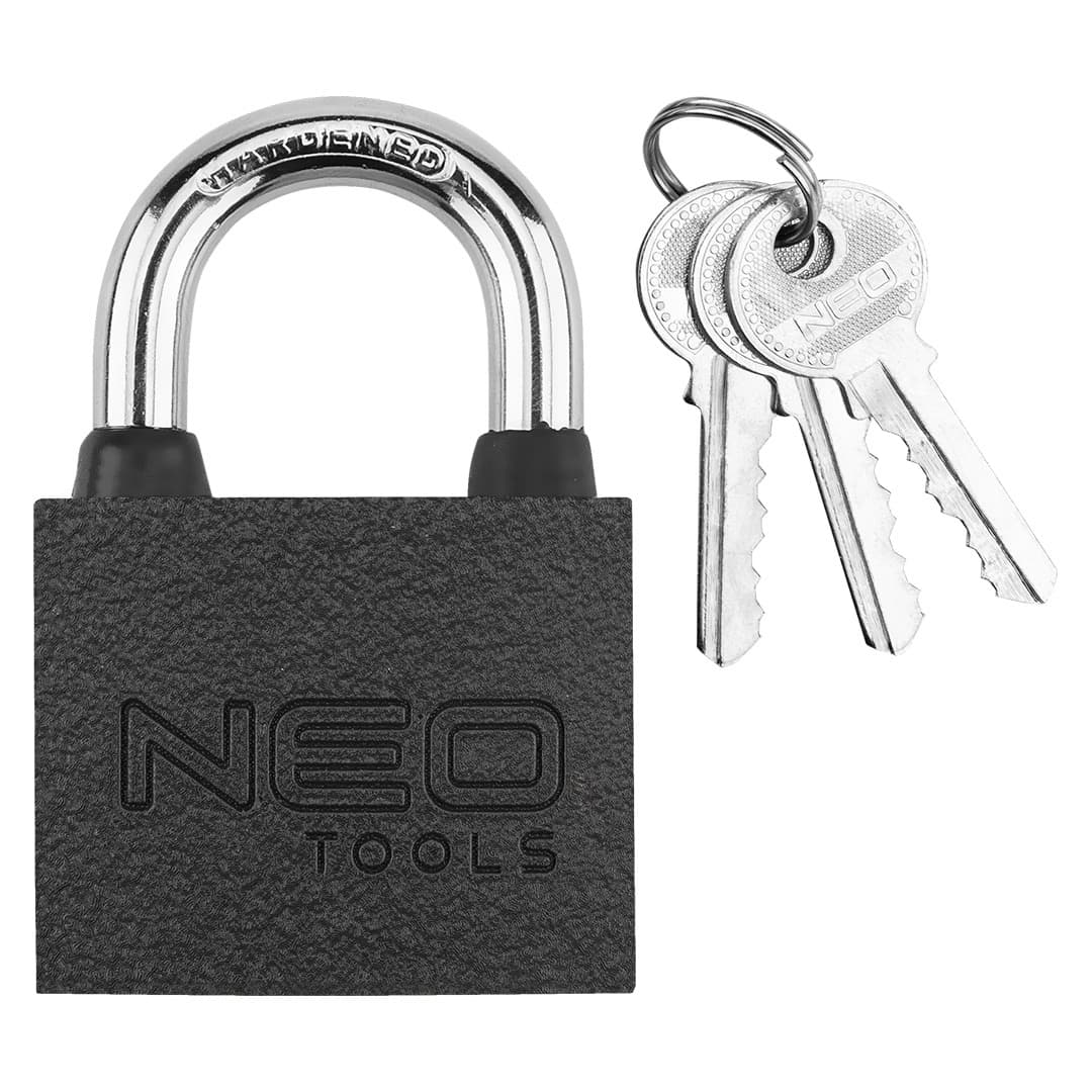 Kłódka żeliwna NEO TOOLS 60 mm z trzema kluczami