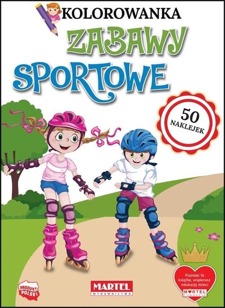 Kolorowanka dla dzieci Zabawy Sportowe z Naklejkami