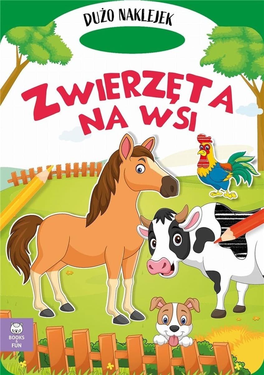 Kolorowanka dla dzieci Zwierzęta na wsi z podwójnymi naklejkami