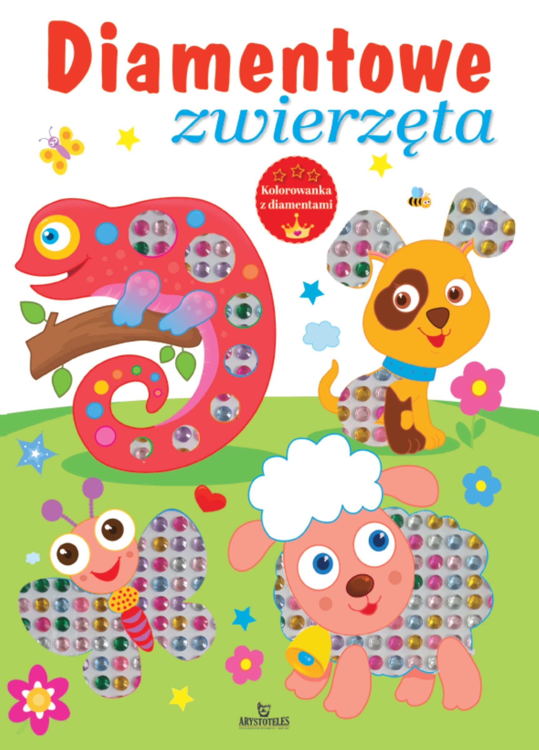 Kolorowanka dla dzieci Zwierzęta z diamencikami 24 strony