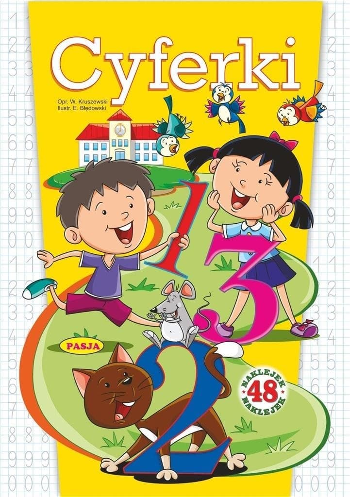 Kolorowanka edukacyjna Cyferki z naklejkami