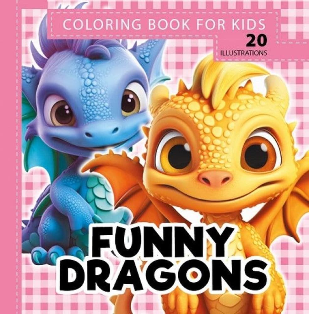 Kolorowanka usztywniana Różowa Funny Dragons Śmieszne smoki