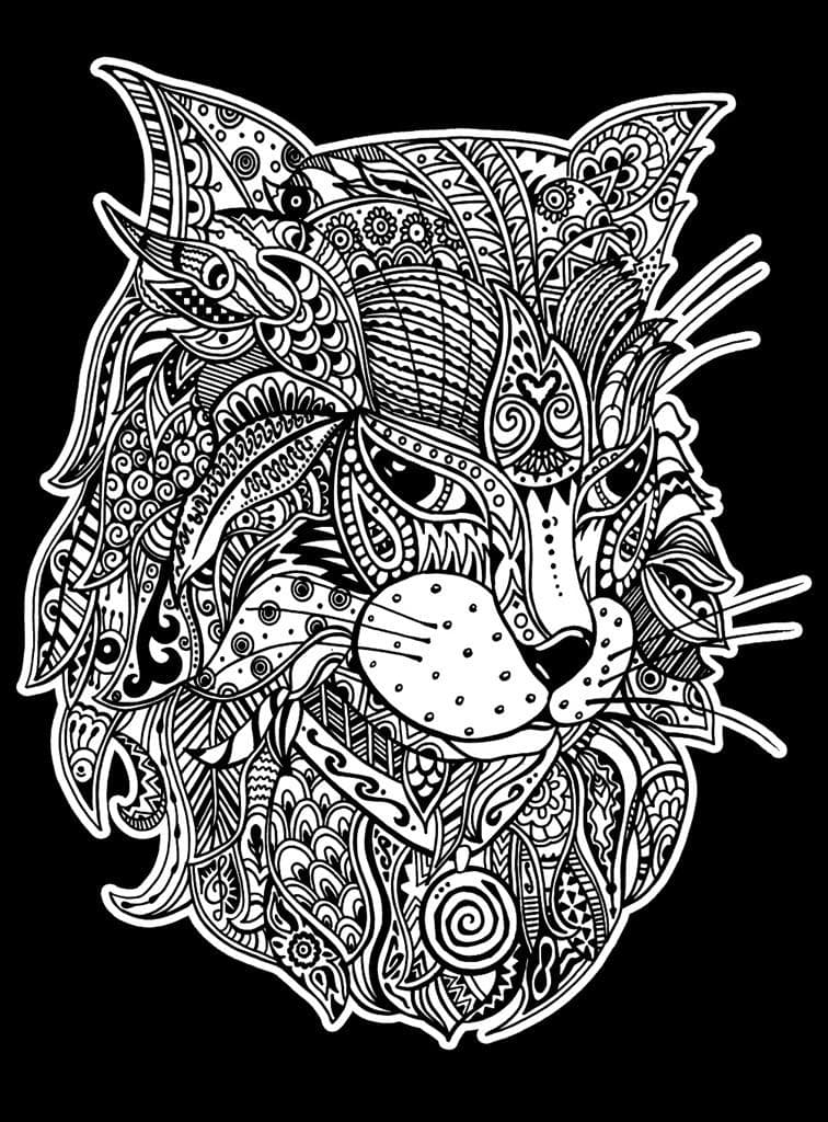 Kolorowanka welwetowa Kot Fantazja 47x35 cm z flamastrami