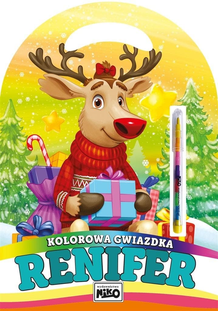 Kolorowanka z Kredką Segmentową Renifer 8 Kolorów Niko