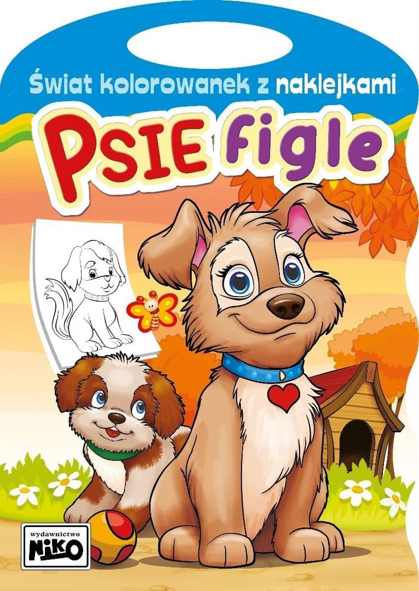 Kolorowanka z naklejkami Psie figle 16 stron