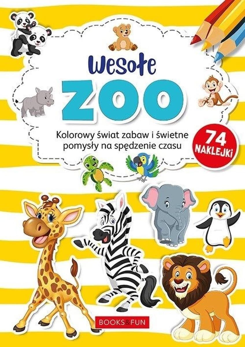 Kolorowanka z naklejkami Wesołe ZOO praca zbiorowa 16 stron