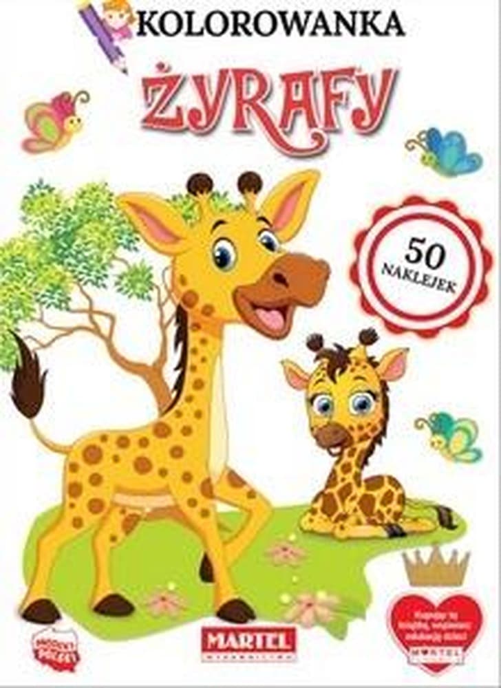 Kolorowanka Żyrafy z naklejkami dla dzieci
