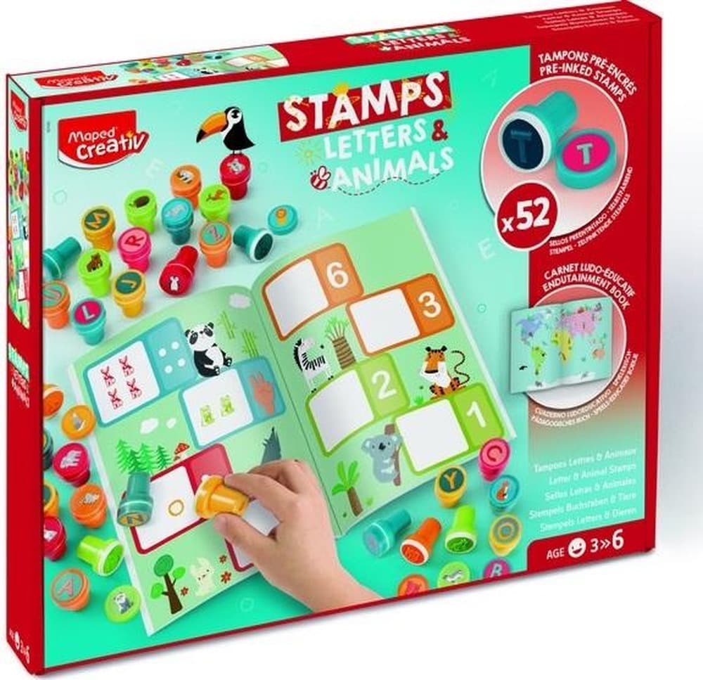 Maped Creativ Kolorowe Stempelki Literki i Zwierzątka