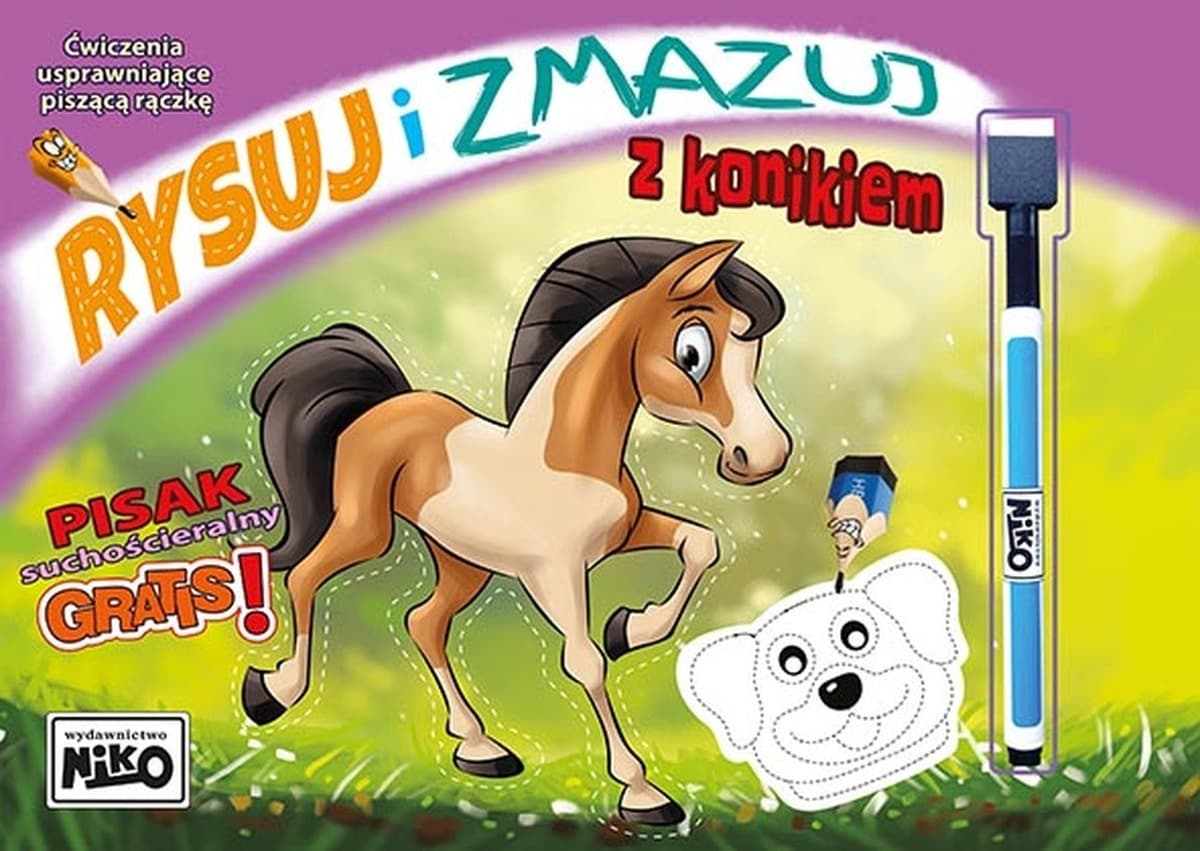 Konik. Książka do rysowania dla dzieci Rysuj i zmazuj