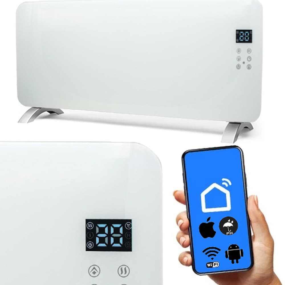 Konwektor Elektryczny 2000 W WiFi Timer Biały