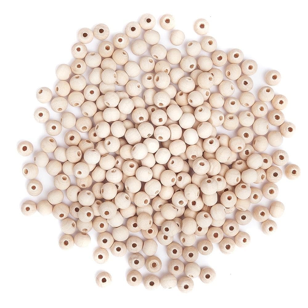 Koraliki drewniane kulki 8 mm ok. 300 sztuk