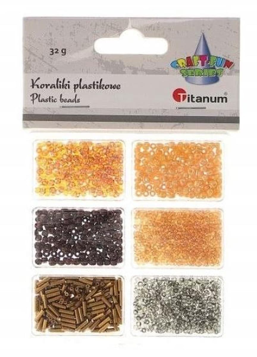 Koraliki plastikowe mix 6 rozmiarów 32 g