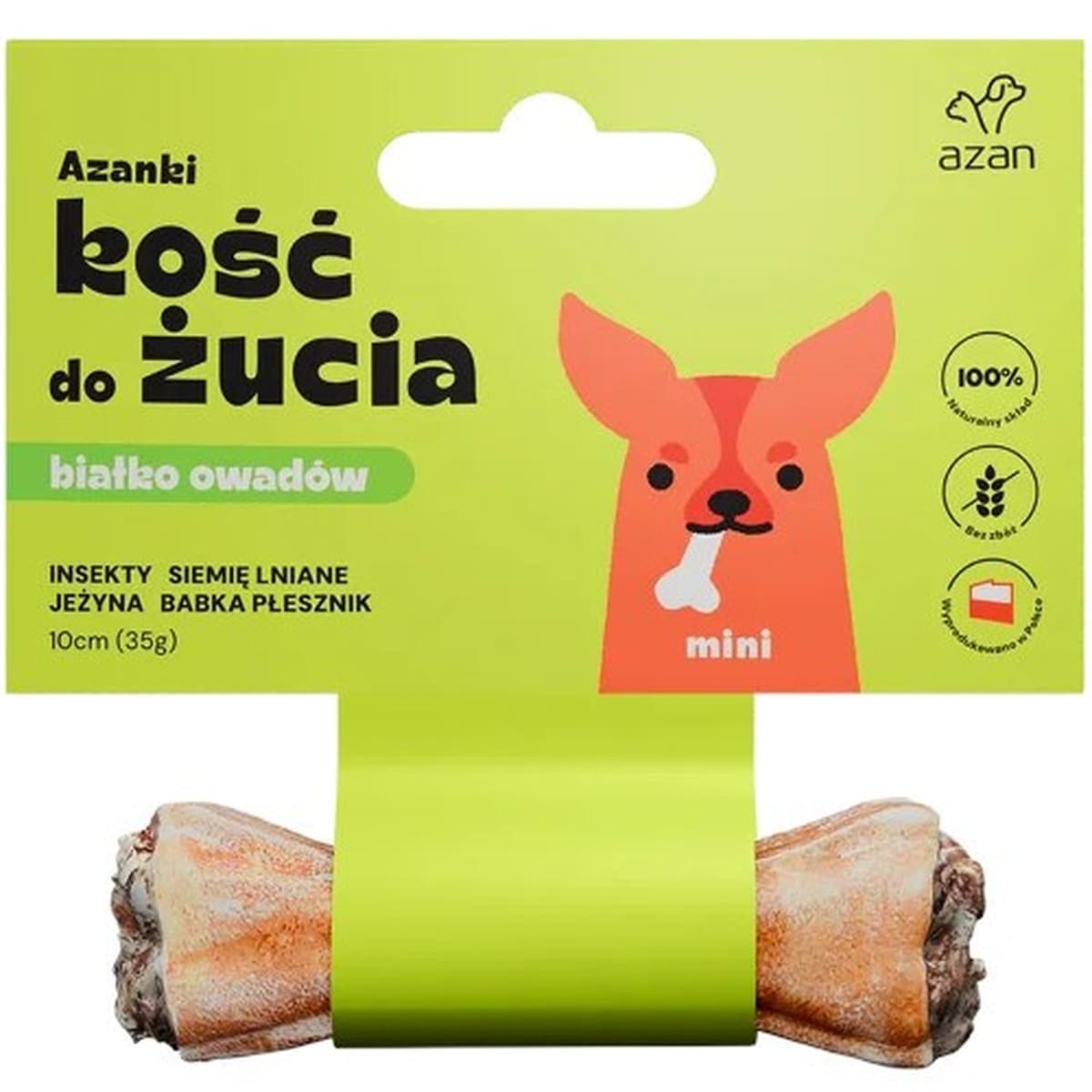 Kość dla psa z insektami i siemieniem lnianym MINI 10 cm