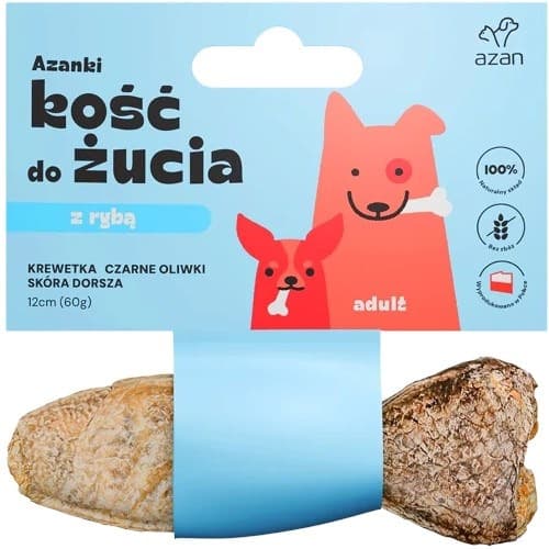 Kość do żucia dla psa z dorsza i krewetką 12 cm