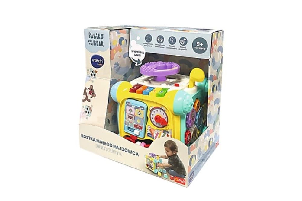 VTech Interaktywna Zabawka Kostka Edukacyjna Mały Rajdowiec Bobaski i Miś