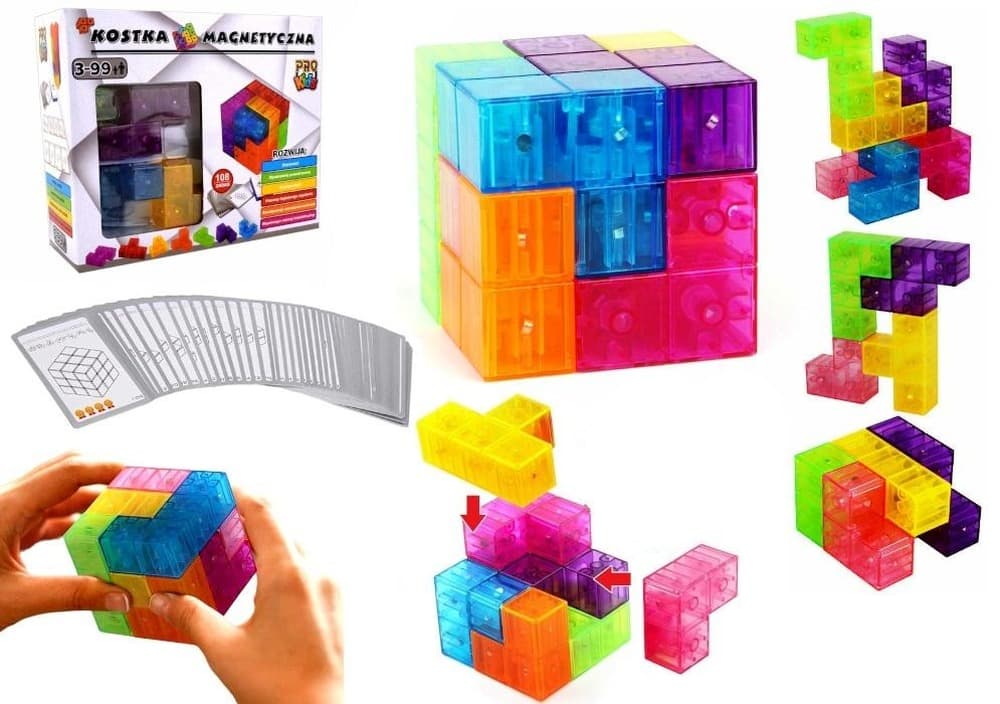 Kostka magnetyczna edukacyjna 45 elementów Pro Kids