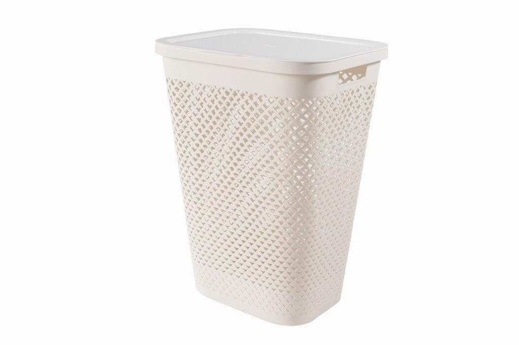 Kosz na bieliznę Pure Kremowy 55L