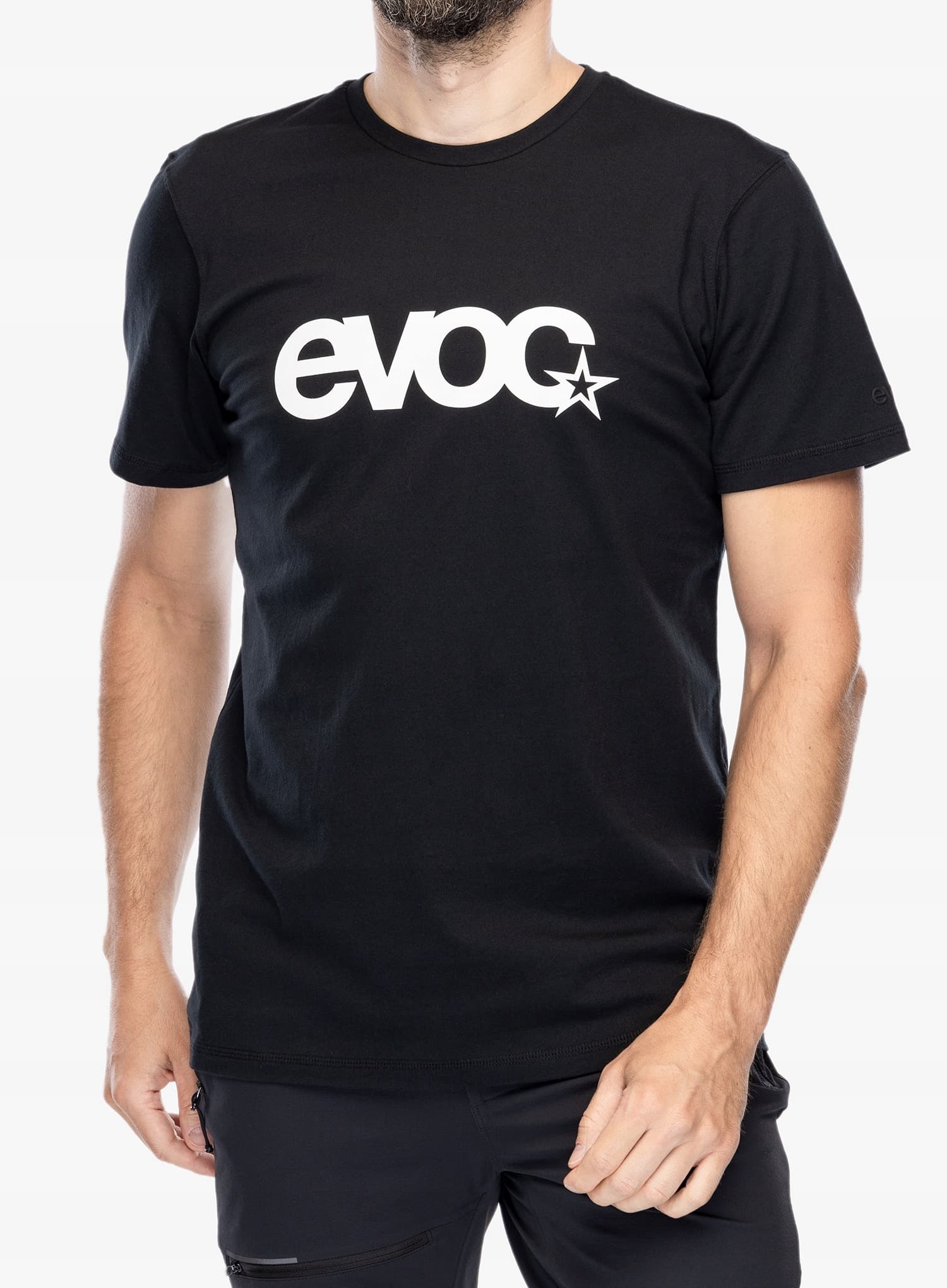 Koszulka bawełniana Evoc T-Shirt Logo - czarna, rozmiar S