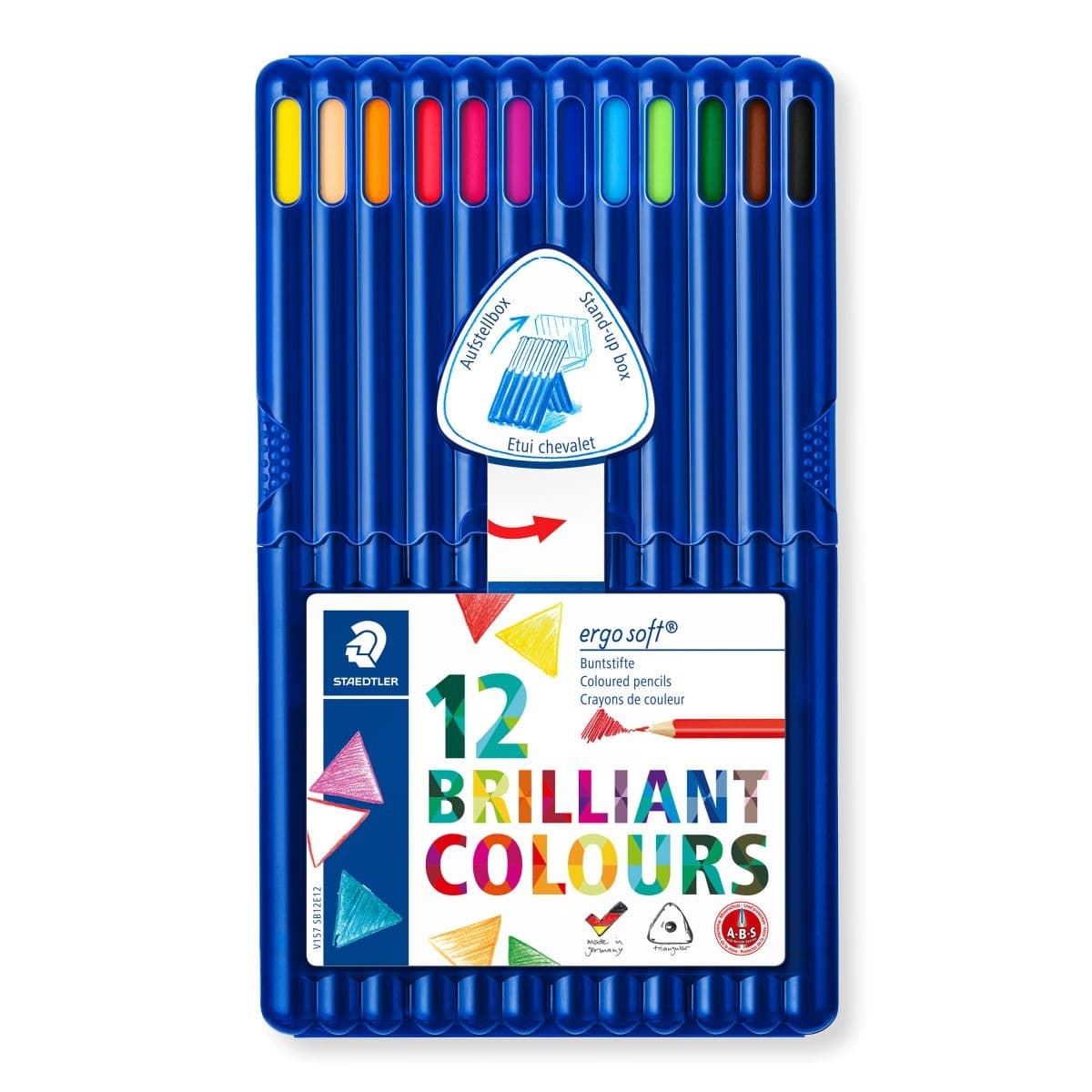 Kredki trójkątne 12 kolorów Ergosoft w etui Staedtler