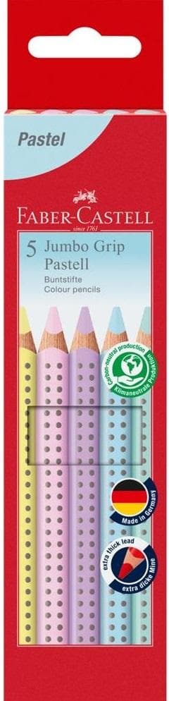 Faber-Castell Kredki ołówkowe Jumbo Grip pastelowe 5 kolorów
