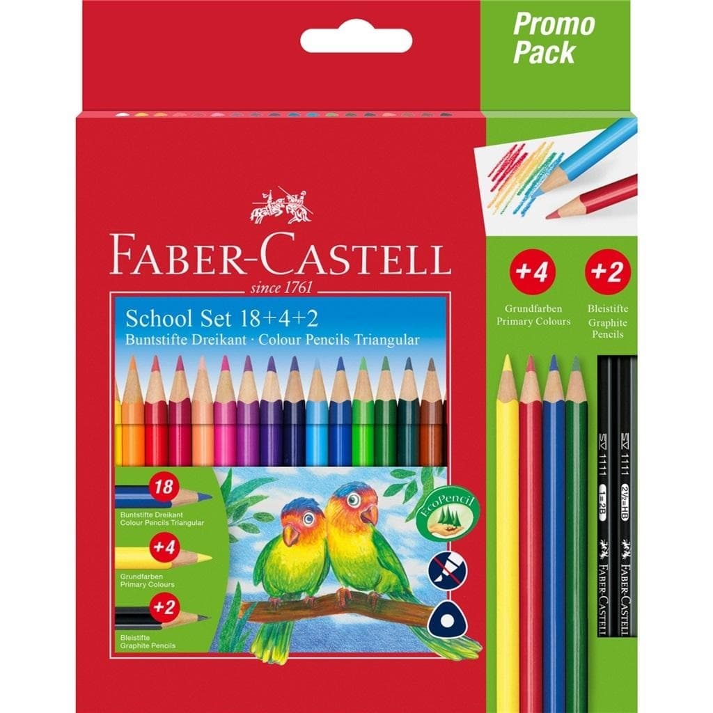 Kredki ołówkowe Faber-Castell 18 + 4 kolory i 2 ołówki