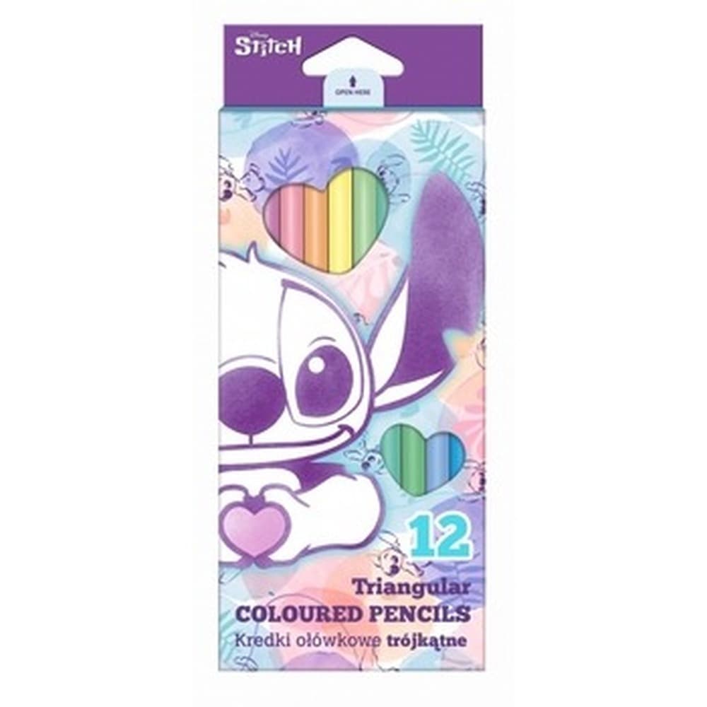 Kredki ołówkowe Stitch pastelowe 12 kolorów
