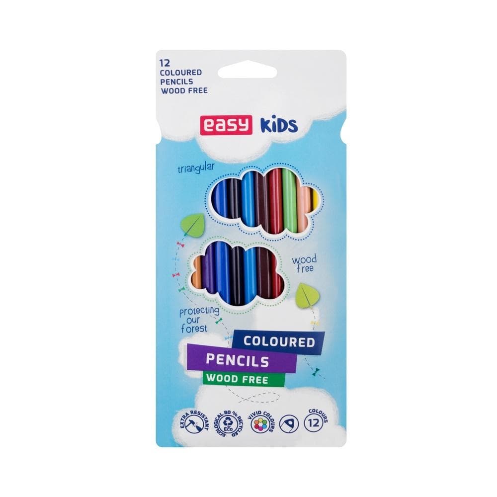 Easy Stationery Kredki Trójkątne Spokey 12 Kolorów