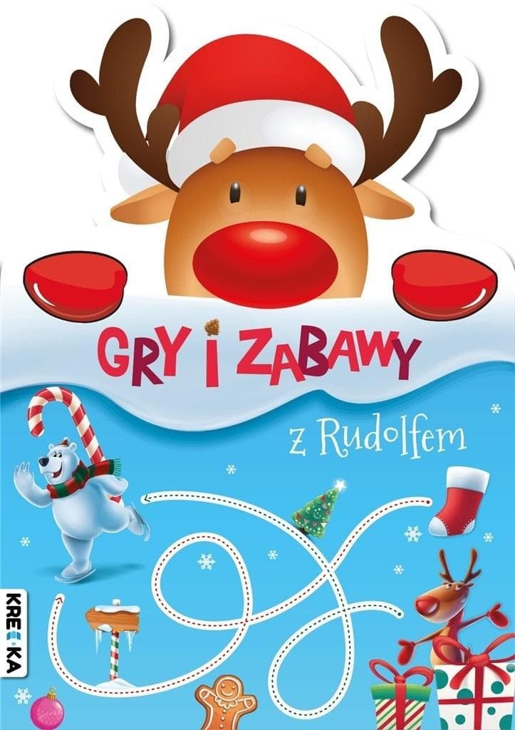 Książeczka Gry i Zabawy z Rudolfem aktywizująca z naklejkami dla dzieci