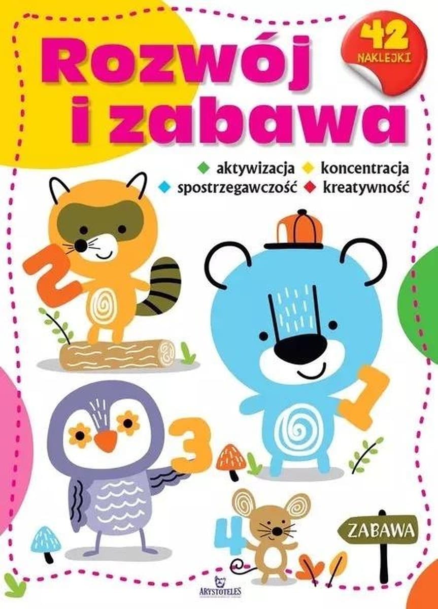 Książka aktywizująca dla dzieci Rozwój i zabawa z naklejkami