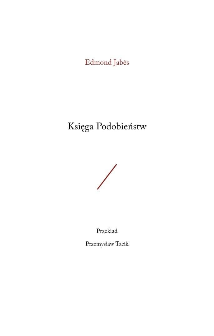 Księga Podobieństw Edmond Jabes - wydanie Austeria 2025