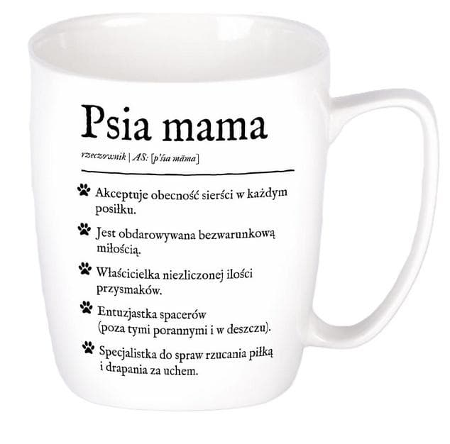 Kubek ceramiczny dla psiej mamy biały
