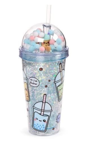 Kubek ze słomką i zawieszkami Bubble Tea 500 ml