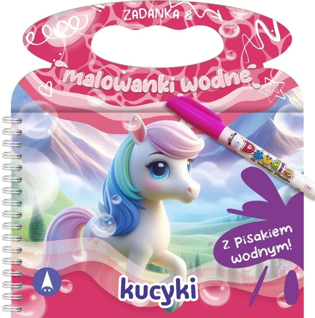 Kucyki. Zadania i malowanki wodne - książeczka edukacyjna dla dzieci