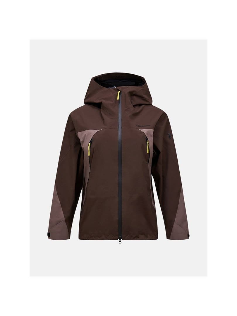 Kurtka damska Peak Performance W Ridge Hipe Ace 3L Shell kolor brązowy
