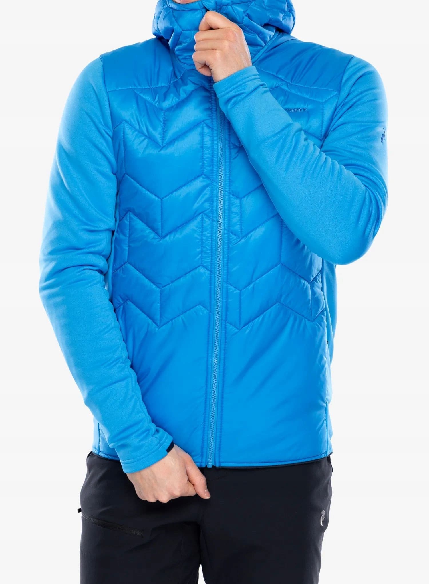 Kurtka hybrydowa Peak Performance Helium Down Hybrid Hood - crystal green/mountain mist rozm. M