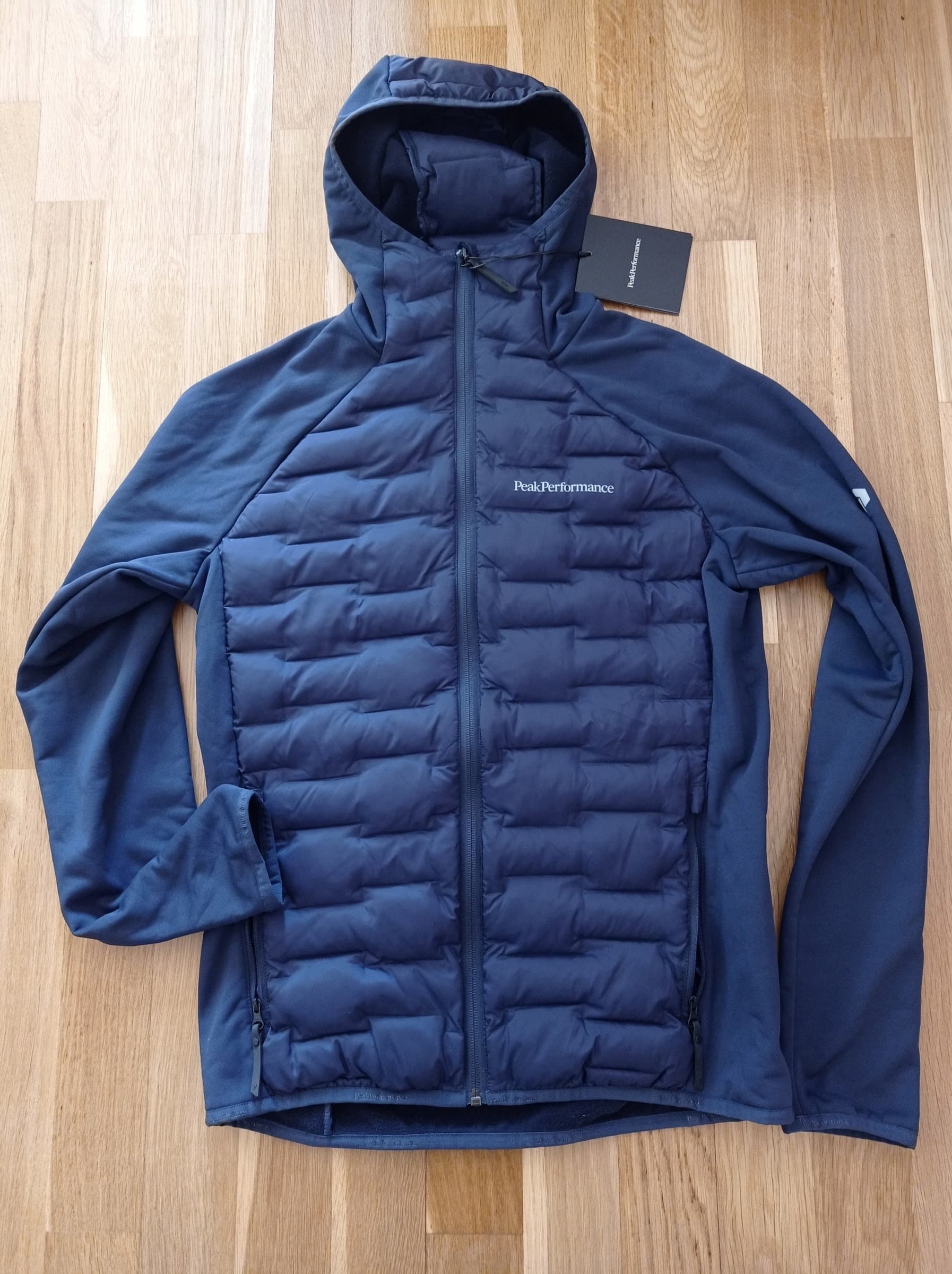 Kurtka hybrydowa Peak Performance Helium Down Hybrid Hood - mountain lake/deluded vision r. M