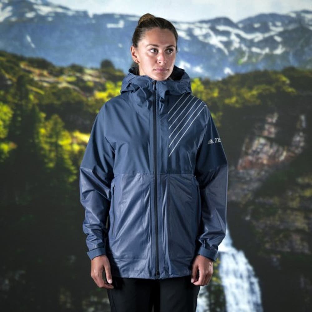 Kurtka membranowa adidas TERREX Techrock Primeknit RAIN.RDY Anorak - czarno/stalowa