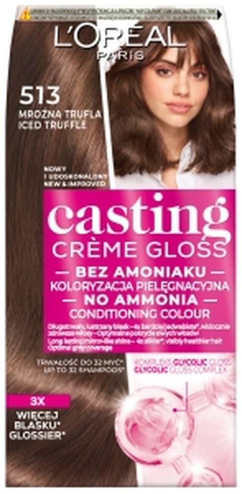 Farba do włosów L'Oreal Casting Creme Gloss 513 Mroźne Trufle