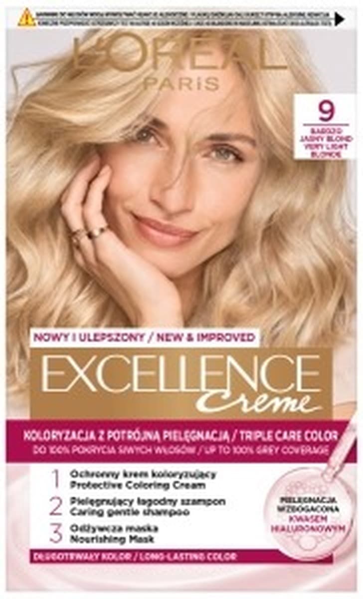 L'Oréal Paris Excellence Crème Bardzo Jasny Blond 9 - Farba do włosów