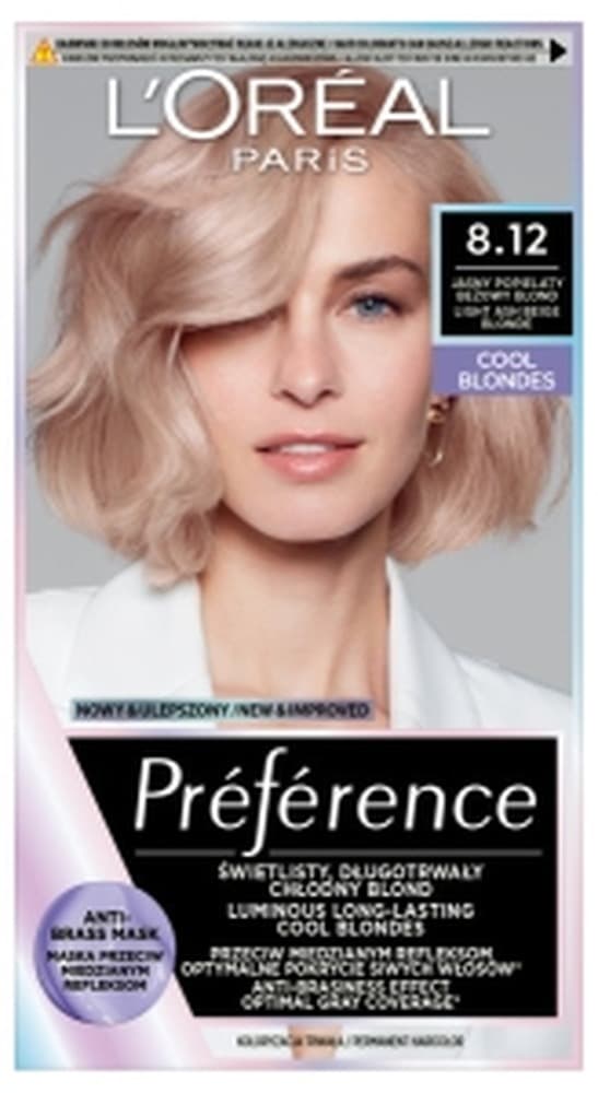 L'Oreal Preference Farba do Włosów 8.12 Alaska Jasny Popielaty Beż