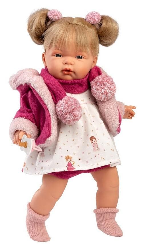 Lalka bobas płacząca Joelle 38 cm Llorens ze smoczkiem