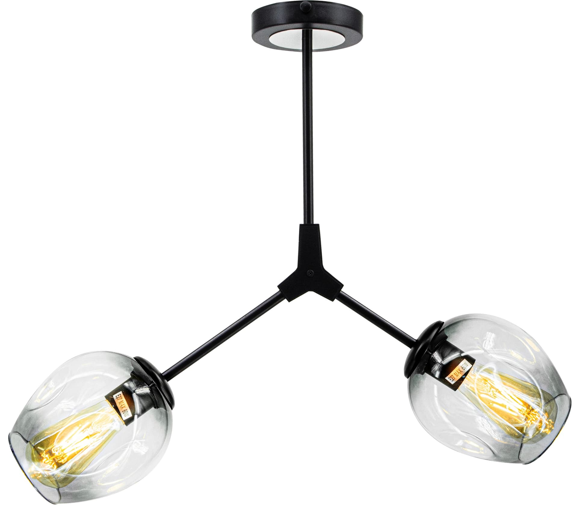 Lampa sufitowa Boston 2x60W D80RC LED czarna