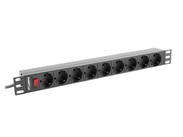 Lanberg Listwa Zasilająca Rack 19" 9x Schuko 16A 3m
