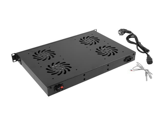 Panel wentylacyjny Lanberg 1U LCD 19 cali z termostatem i 4 wentylatorami