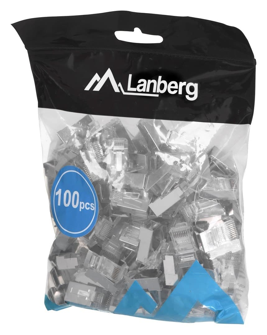 Lanberg Wtyk Sieciowy Przelotowy RJ45 Kat.5e FTP 100 szt.