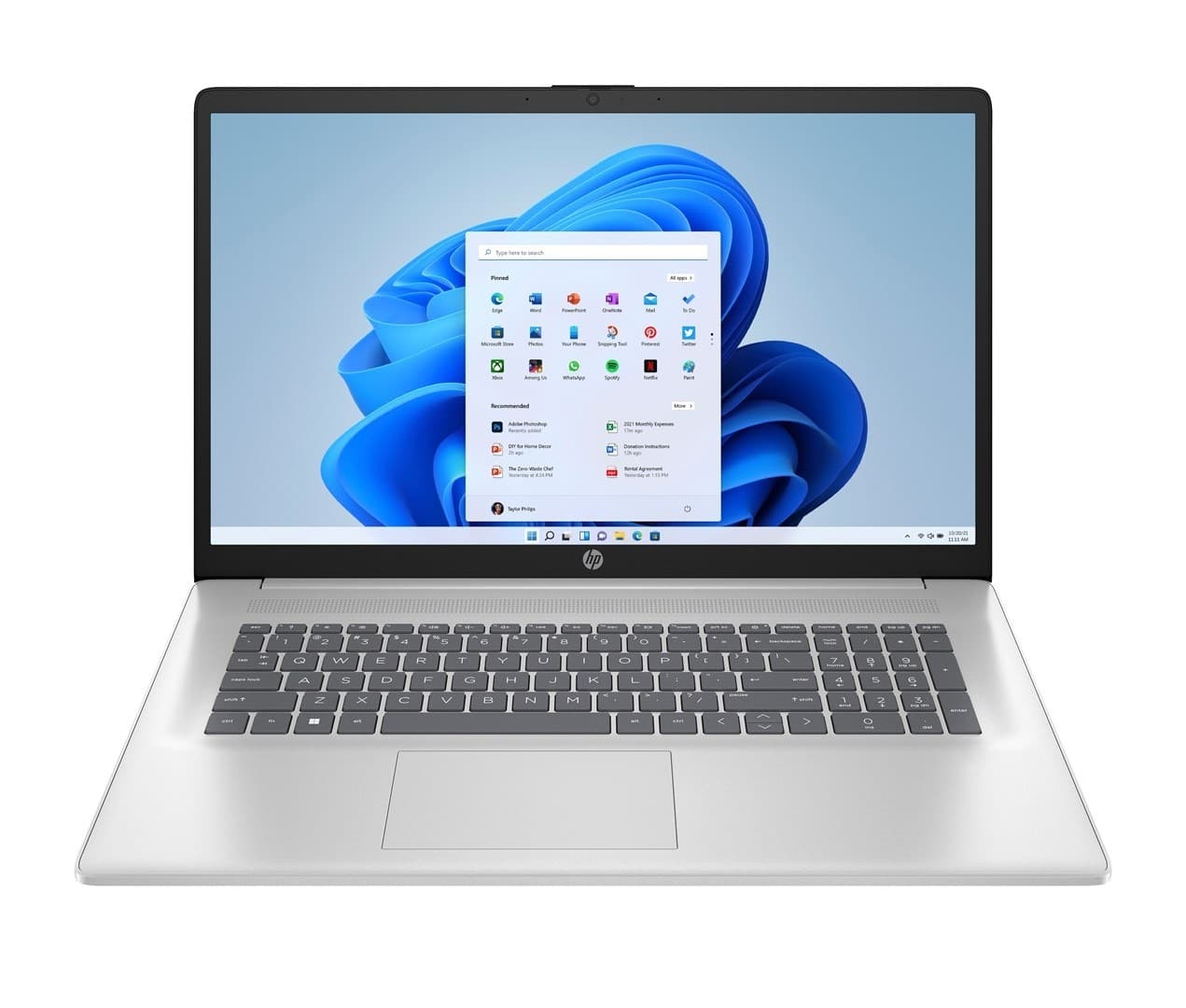 Laptop HP 17,3 cala FHD IPS 16 GB RAM 512 GB SSD Windows 11 srebrny