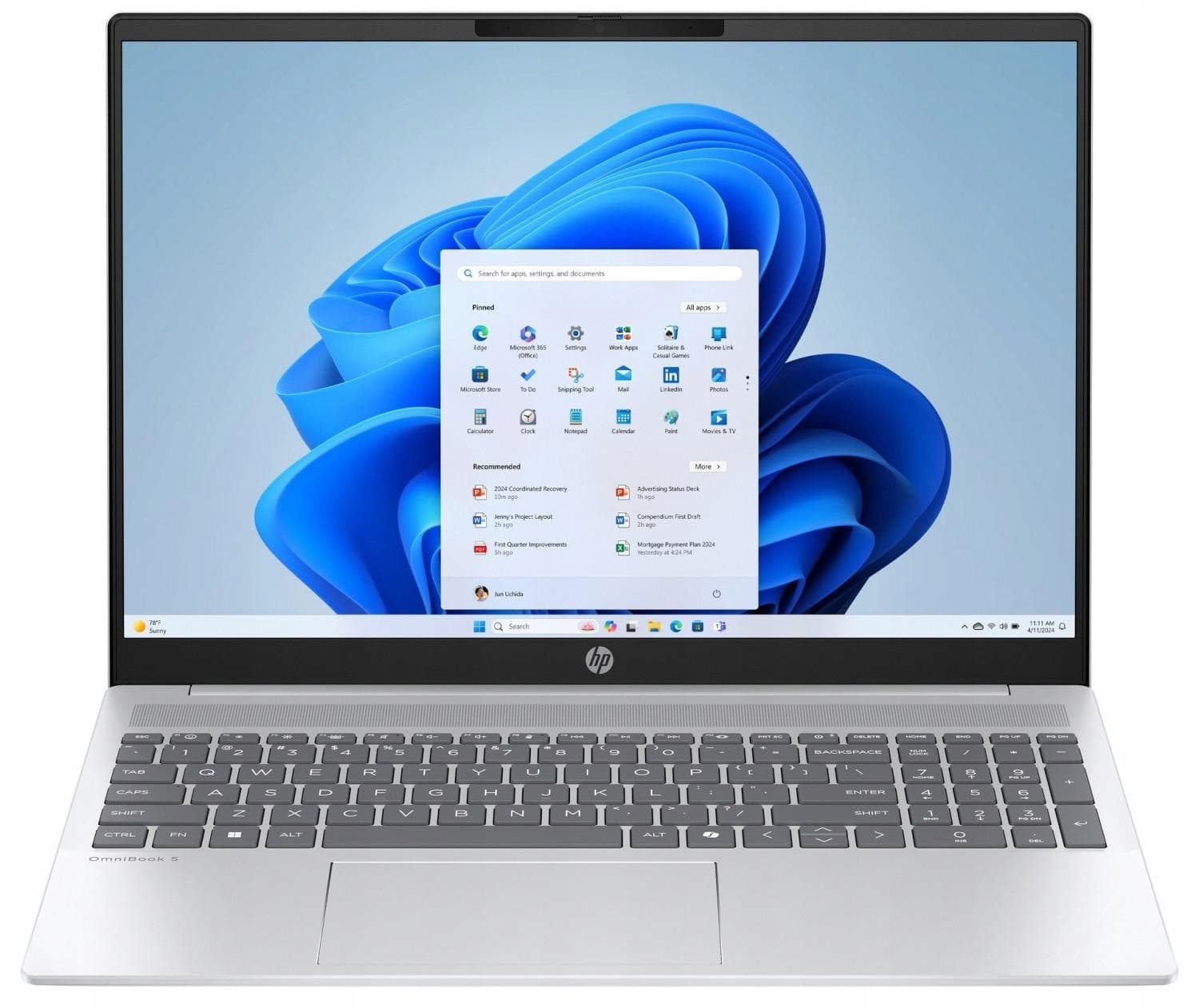 Laptop HP OmniBook 5 16" 2K IPS Ultra 5 225U 16GB RAM 512GB SSD Win11 Srebrny